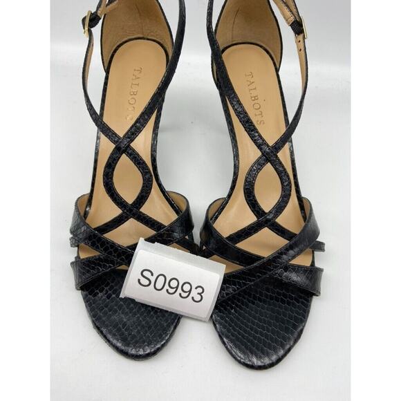 Talbots Shoes Women’s 9.5M‎ Black Sandals Kitten Heel Leather Strappy 3" Heels - Picture 14 of 14